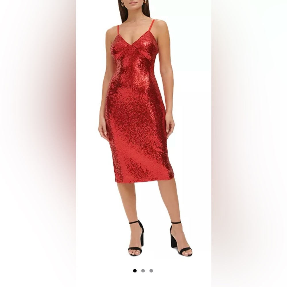GUESS Red Sequin Midi dress